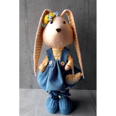 Фото Текстильний кролик - дівчинка в сарафані з серденьком D-3557  - Магазин MASMART