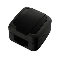 Фото Розетка одинарна з заземленням Viko Palmiye чорна  - Магазин MASMART