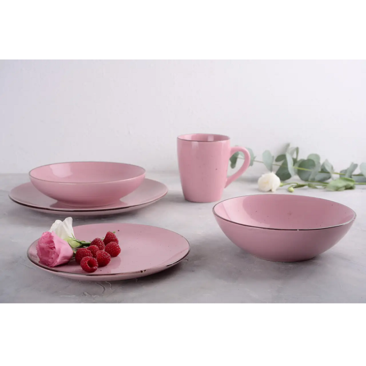 Фото Тарілка супова 20 см Limited Edition TERRA пудрово-рожева  - Магазин MASMART