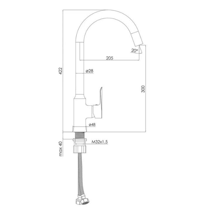 Фото Смеситель для кухни Imprese Vaclav f03406401AA  - Магазин MASMART