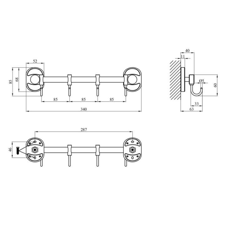 Фото Тримач для рушника Kroner KRM Elbe-ACC2914-4  - Магазин MASMART