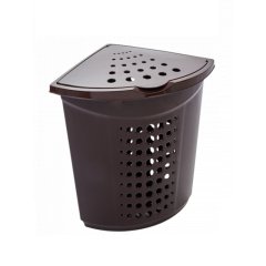 Фото Корзина для білизни кутова 45 л Алеана 6218 коричневий  - Магазин MASMART