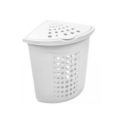 Фото Корзина для білизни кутова 45 л Алеана 6218 біла  - Магазин MASMART