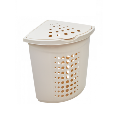 Фото Корзина для білизни кутова 45 л Алеана 6218 біла троянда  - Магазин MASMART