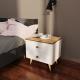 Фото Тумба прикроватная Сканди 2Ш дуб тахо/белый МиксМебель  - Магазин MASMART