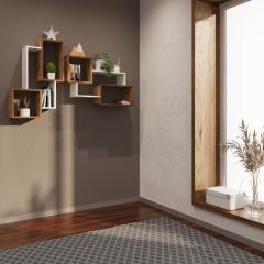 Фото Настенная полка Сканди дуб тахо/белый МиксМебель  - Магазин MASMART