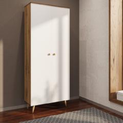 Фото Шкаф 2Д Сканди белый/дуб тахо МиксМебель  - Магазин MASMART