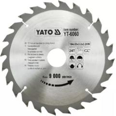 Фото Диск пильный по дереву YATO 184/30/3.2/2.2 мм 24 зубцов...  - Магазин MASMART