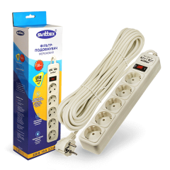 Фото Сетевой фильтр-удлинитель SVITTEX 5 гнезд и 2хUSB SV-026...  - Магазин MASMART