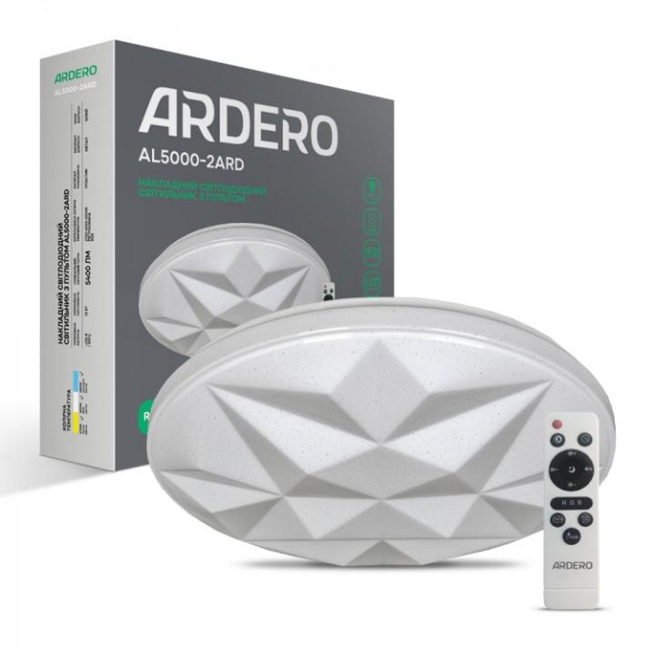 Фото Світильник LED Ardero AL5000-2ARD AMBER з пультом 72W 2700-6500K+RGB 5400Lm - Магазин MASMART