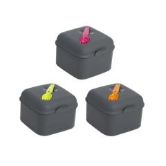 Фото Ланч-бокс з приборами HEREVIN Salad Box Grey MIX 161450-560  - Магазин MASMART