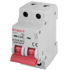 Фото Автоматичний вимикач 2P 20А E.Next e.mcb.stand.45.2.C20...  - Магазин MASMART