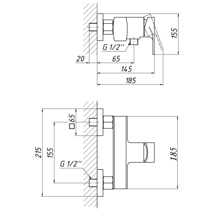 Фото Смеситель для душа Qtap Vlasta QTVLA4028102C Chrome (36132)  - Магазин MASMART