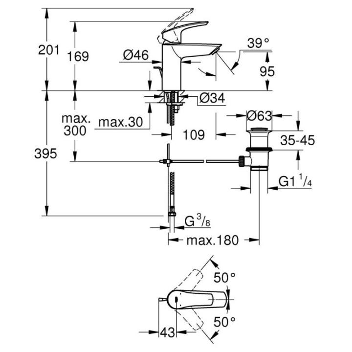 Фото Комплект змішувачів для ванни Grohe Eurosmart New (UA123238S0)  - Магазин MASMART