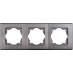 Фото Рамка 3-местная горизонтальная VIKO Linnera серый гранит  - Магазин MASMART