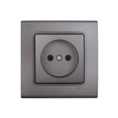 Фото Розетка без заземлення VIKO Linnera сірий граніт  - Магазин MASMART