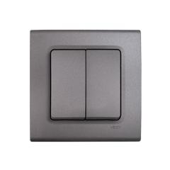 Фото Выключатель двухклавишный VIKO Linnera серый гранит  - Магазин MASMART