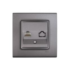 Фото Розетка компьютерная VIKO Linnera серый гранит  - Магазин MASMART