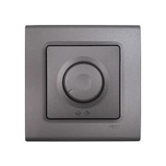 Фото Світлорегулятор поворотний VIKO Linnera 600Вт сірий граніт  - Магазин MASMART