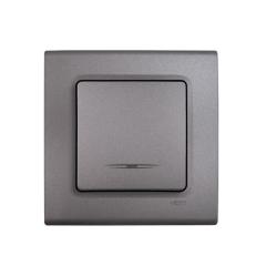Фото Выключатель одноклавишный VIKO Linnera серый гранит  - Магазин MASMART