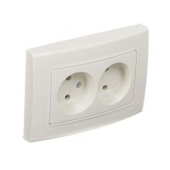 Фото Розетка подвійна без заземленням VIKO Linnera крем  - Магазин MASMART