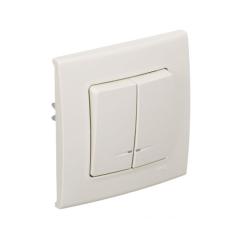 Фото Выключатель двухклавишный с подсветкой VIKO Linnera крем  - Магазин MASMART