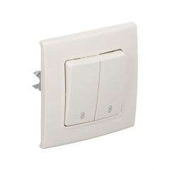 Фото Вимикач прохідний двоклавішний VIKO Linnera крем  - Магазин MASMART