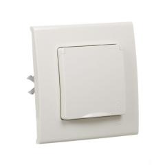 Фото Розетка с заземлением со шторками и крышкой VIKO Linnera...  - Магазин MASMART