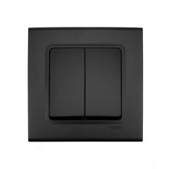 Фото Вимикач двоклавішний VIKO Linnera чорна ніч  - Магазин MASMART