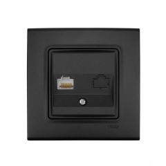 Фото Розетка комп'ютерна VIKO Linnera чорна ніч  - Магазин MASMART