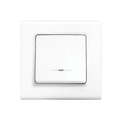 Фото Выключатель одноклавишный с подсветкой VIKO Linnera белый  - Магазин MASMART