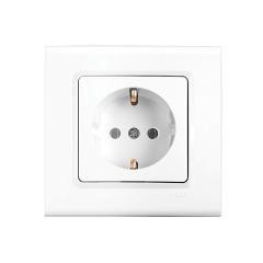 Фото Розетка с заземлением VIKO Linnera белая  - Магазин MASMART