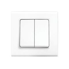 Фото Выключатель двухклавишный VIKO Linnera белый  - Магазин MASMART