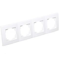 Фото Рамка 4-місна VIKO Linnera біла  - Магазин MASMART