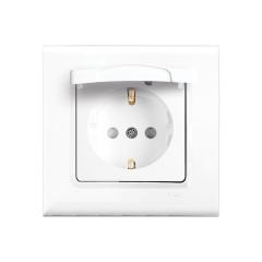 Фото Розетка із заземленням зі шторками з кришкою VIKO Linnera...  - Магазин MASMART