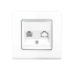 Фото Розетка комп'ютерна VIKO Linnera біла  - Магазин MASMART