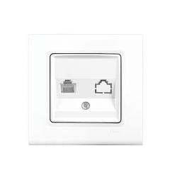 Фото Розетка телефонная VIKO Linnera белая  - Магазин MASMART