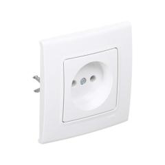 Фото Розетка без заземлення із шторкою VIKO Linnera біла  - Магазин MASMART