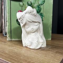 Фото Декоративне кашпо міні Дівчинка з котиком D-5136  - Магазин MASMART