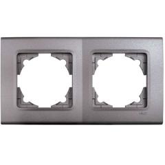 Фото Рамка 2-місна горизонтальна VIKO Linnera сірий граніт  - Магазин MASMART