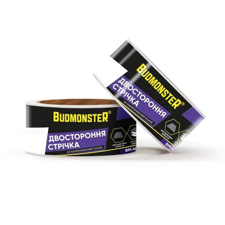Фото Лента двухсторонняя на ПП основе BudMonster 48 мм х 10 м - Магазин MASMART