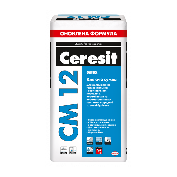 Фото Клей для керамогранита Ceresit CM12 Gres 25кг - Магазин MASMART