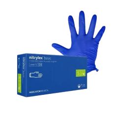 Фото Рукавички нітрилові Mercator Medical Nitrylex Basic сині XL  - Магазин MASMART