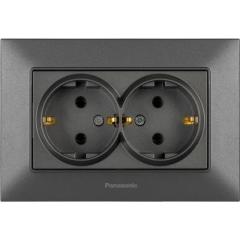Фото Розетка двойная с заземлением Panasonic Arkedia Slim...  - Магазин MASMART
