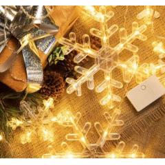 Фото Гірлянда-штора Сніжинки (тепло-біла) 2,5х0,8 м на 138 діодів  - Магазин MASMART