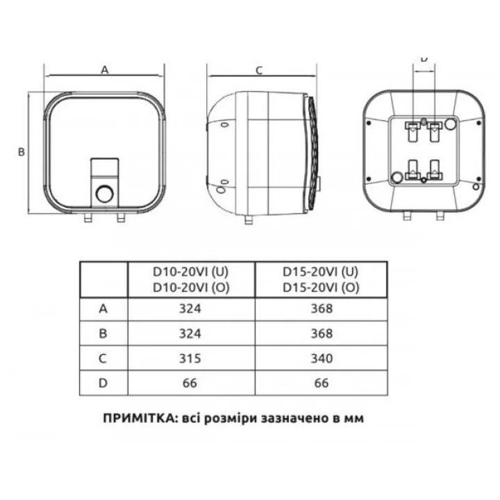 Фото Водонагрівач Midea D10-20VI(U) 10л 2,0кВт  - Магазин MASMART