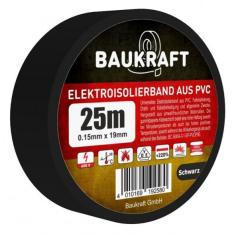 Фото Изолента ПВХ Baukraft 25 м черная  - Магазин MASMART