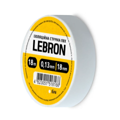 Фото Ізолента ПВХ Lebron біла 18 м 67-01-35  - Магазин MASMART