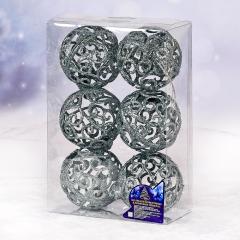 Фото Набір ялинкових куль Вензель 8 см 9715 6 шт/наб  - Магазин MASMART