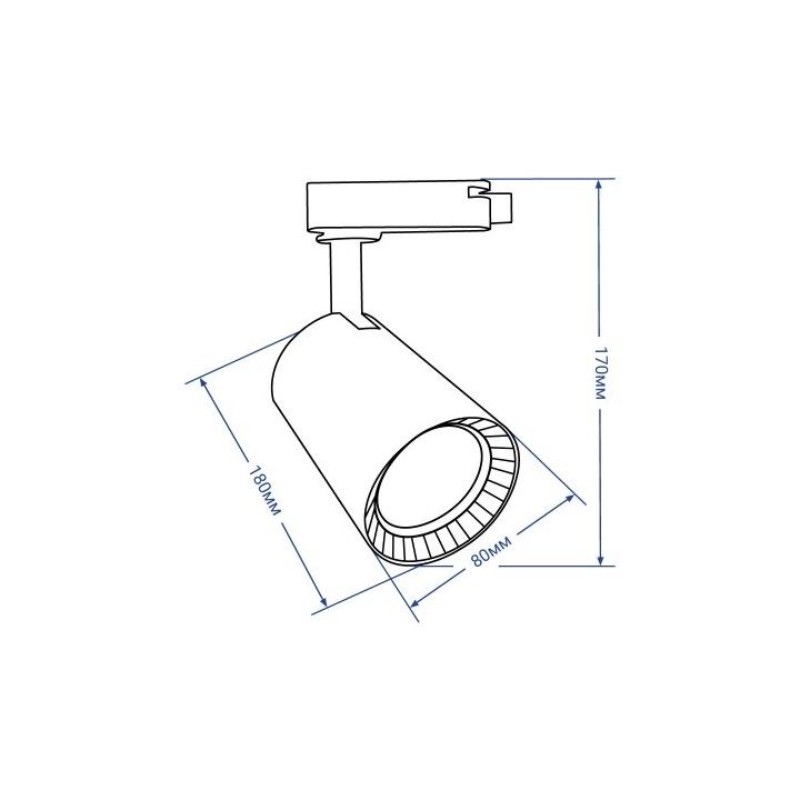 Фото Светильник трековый LED Feron AL102 80х129х182 мм белый 12W 960LM 4000K IP40 COB  - Магазин MASMART